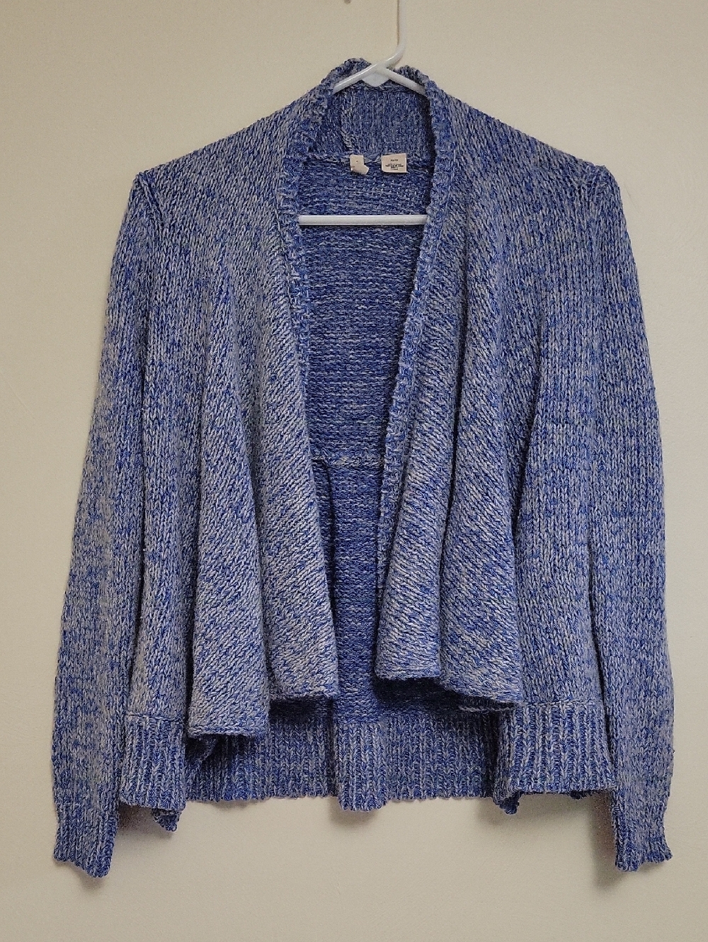 Anthropologie Moth Blue Marled Open-Front Cardigan